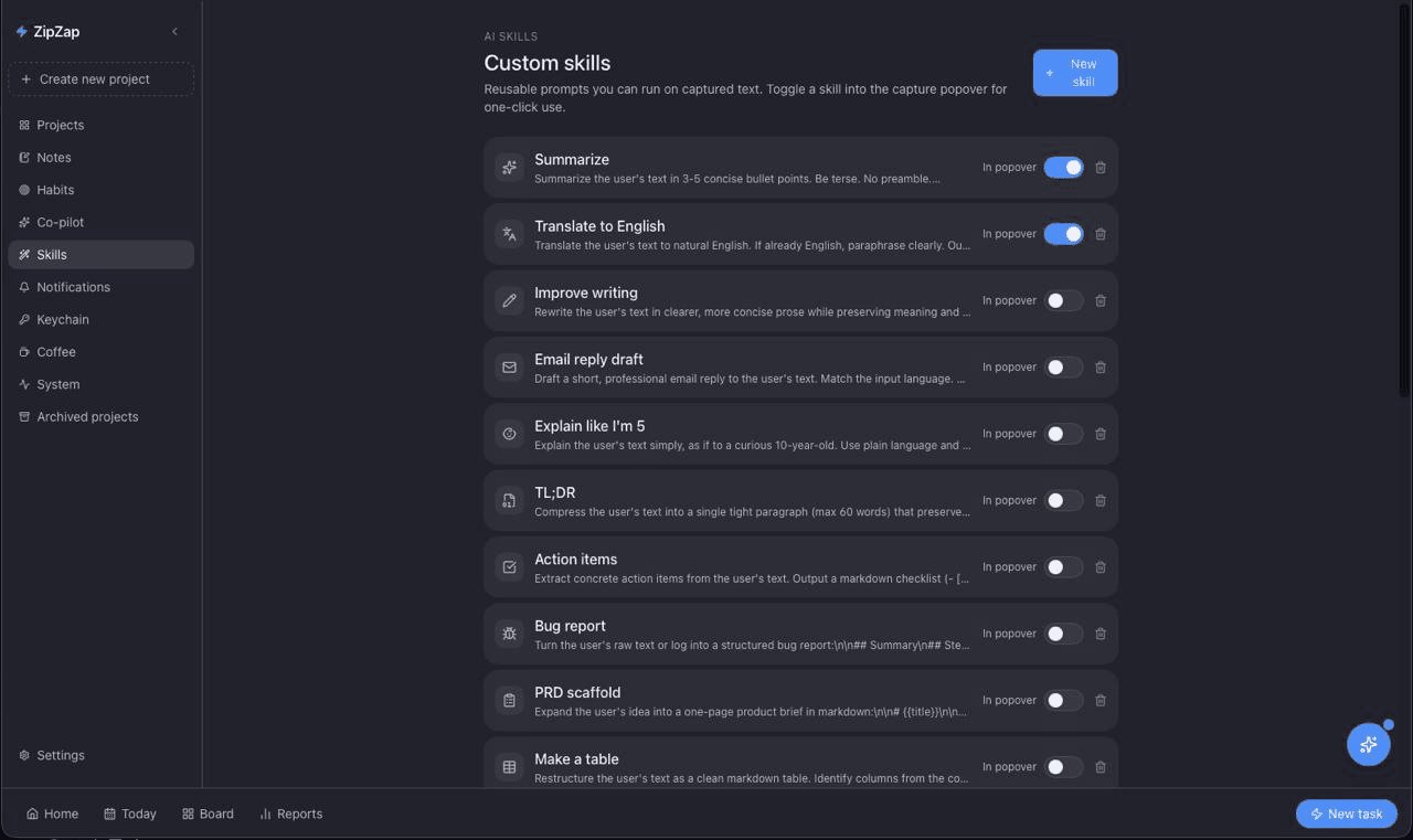 Custom AI Skills library